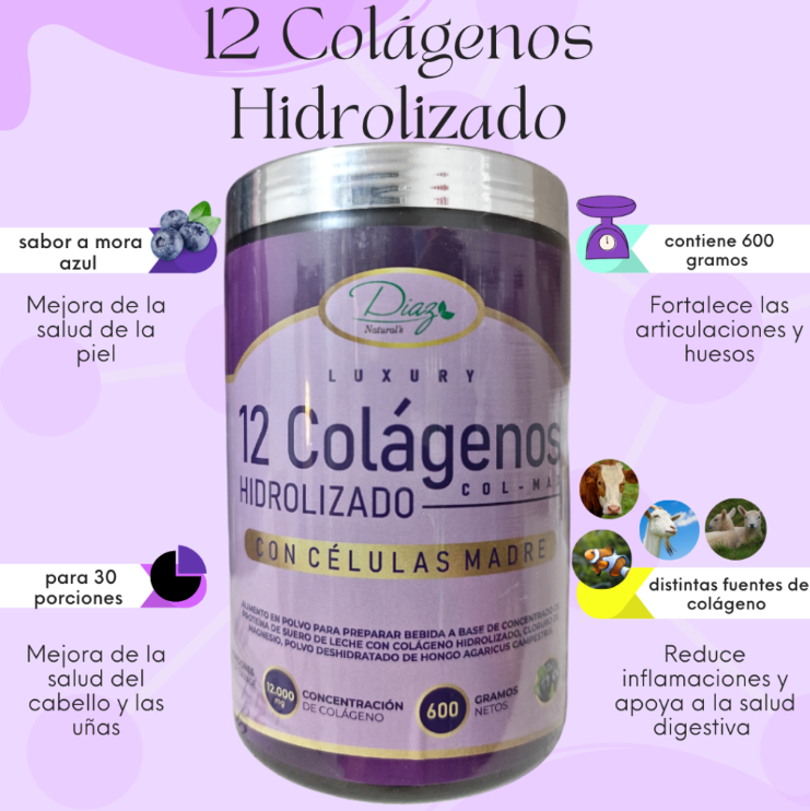 12 COLAGENOS HIDROLIZADO 600G