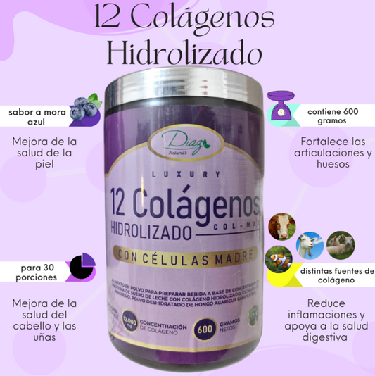 12 COLAGENOS HIDROLIZADO 600G