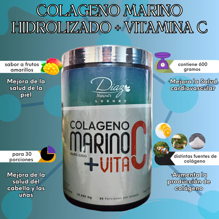 COLAGENO MARINO HIDROLIZADO + VITA C 600G